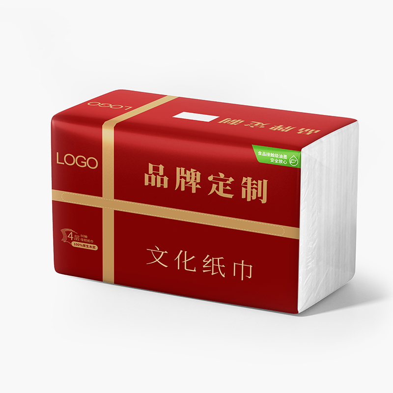 内容订制纸巾红色模板